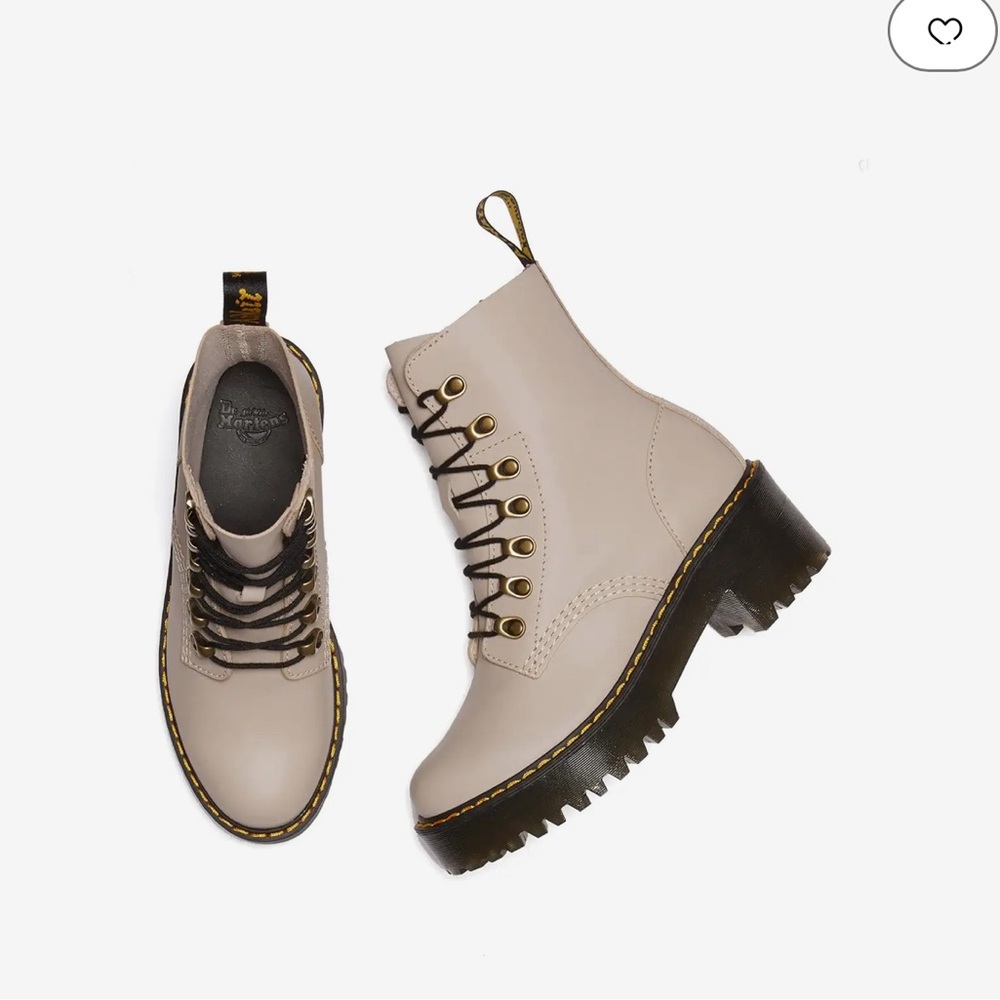 Dr marten Leona 2.5" block heel, 1.25" platform, feels like 1.25" heel